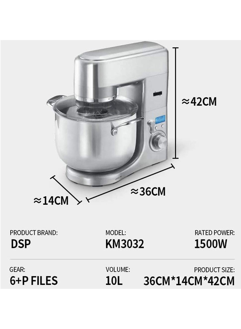 DSP 1500W 10L 3-IN-1 Professional Stand Mixer Steel With Bowl KM3032 ...