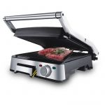 DSP 1800W Stainless Steel Adjustable Heat Built-In LED Light Indicator 90/180° OPEN Non-Stick Grill KB1045
