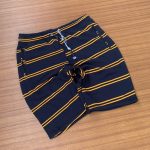 Dark Blue and Yellow Striped Shorts