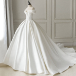 Off-Shoulder Satin Wedding Gown