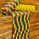 Red, Gold And Green Bonwire Kente
