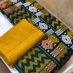Quality Forest Green and Gold Bonwire kente