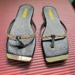 Black and Gold Ladies Slippers