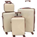 Cream And Brown Suitcase