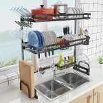 3 Tier Over The Sink Dish Drying Rack - Black