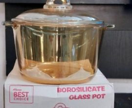 Glass Cooking Pot- Gold