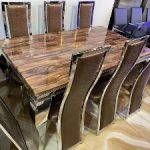 Six Chair Marble Dining Table