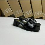 Zara  Womens PU Sandal Chuck Block Heel Slide Sandals