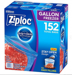 Ziploc Slider Quart Storage Bag - 76 count per pack -- 9 packs per case