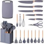 19 pieces Silicone Laddles, Knives and Chopping Board.