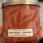 Bath And Body Works Pink Rose + Leather Scented Candle