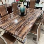 Six Chairs Marble Dining Table