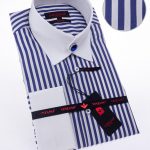 Mens Blue And White Striped Shirt