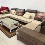 Brown and Cream Living Room Sofa