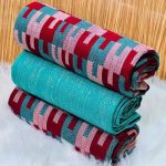 Green, Pink and wine  Bonwire kente