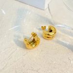 Harmony C Shaped Gold Plated Earring