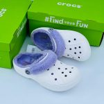 White And Purple Crocs