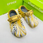 Yellow And White Crocs