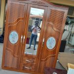 3 Door Wooden Wardrobe With Mirror