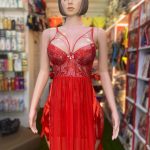 Red Long Lace Nighty