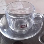 Glass Tea Cup With Saucer (Set of 6)