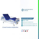 Three 3 Crank Hospital Bed With Complete Accessories