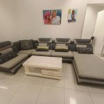 Grey U Shaped Living Room Sofa Set