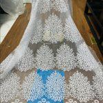 White Lace Fabric With Sequins