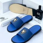 Mens Blue Versace Slippers