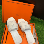 White Hermes Ladies Slippers