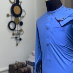 Light Blue Long Sleeves Kaftan