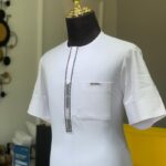 White Short Sleeves Mens Kaftan