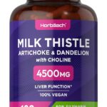 Horbaach Milk Thistle Capsules 4500mg | Artichoke, Dandelion + Choline