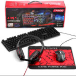 T-Wolf Gaming Combo TF800 Keyboard/Mouse/Headphone/Mouse Pad Wired LED RGB Backlight