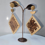 Natural Chic Rhombus Raffia Earring