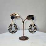 Teardrop Imitation Navy Blue Earring