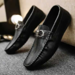 Black Mens Casual Leather Loafers