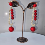 Red Peals Earring