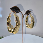 A Deluxe Gold Bamboo Earrings