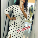 White And Black Polka Dot Ladies Wear