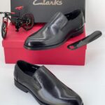 Black Clarks Leather Shoes