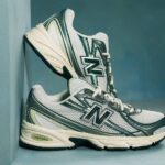 White And Green New Balance Sneakers