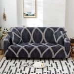 Dark Blue, White Circular Sofa Covers