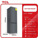 TCL Bottom Mount Fridge 260Ltrs