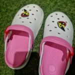 Pink and White Crocs