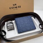 Blue Coach Wallet and Belt Pack