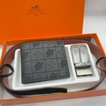 Black Hermes Belt and Wallet Pack