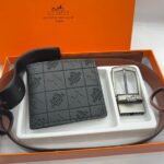 Black Hermes Belt and Wallet Pack
