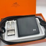 Black Hermes Belt and Wallet Pack