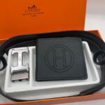 Black Hermes wallet and belt pack